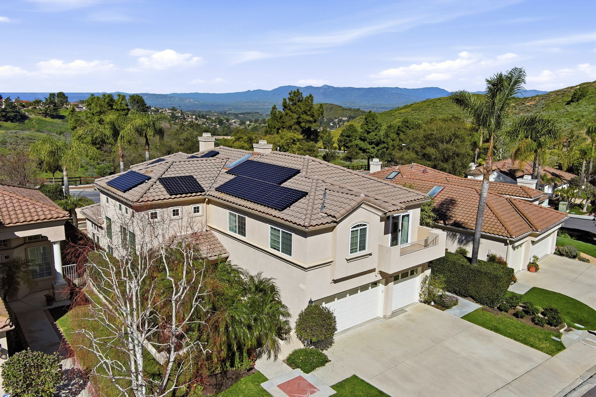 Front of home paid of solar panels