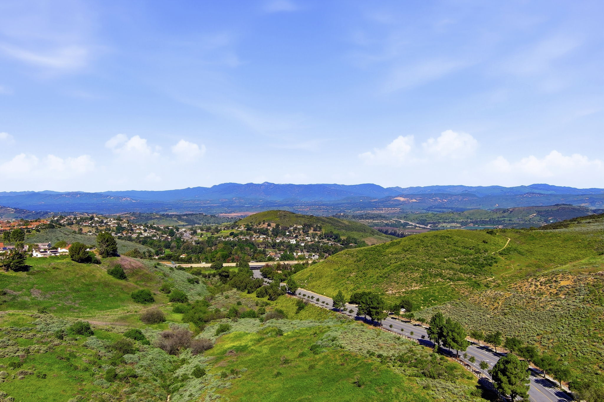 Community view of rolling Sunset Hills