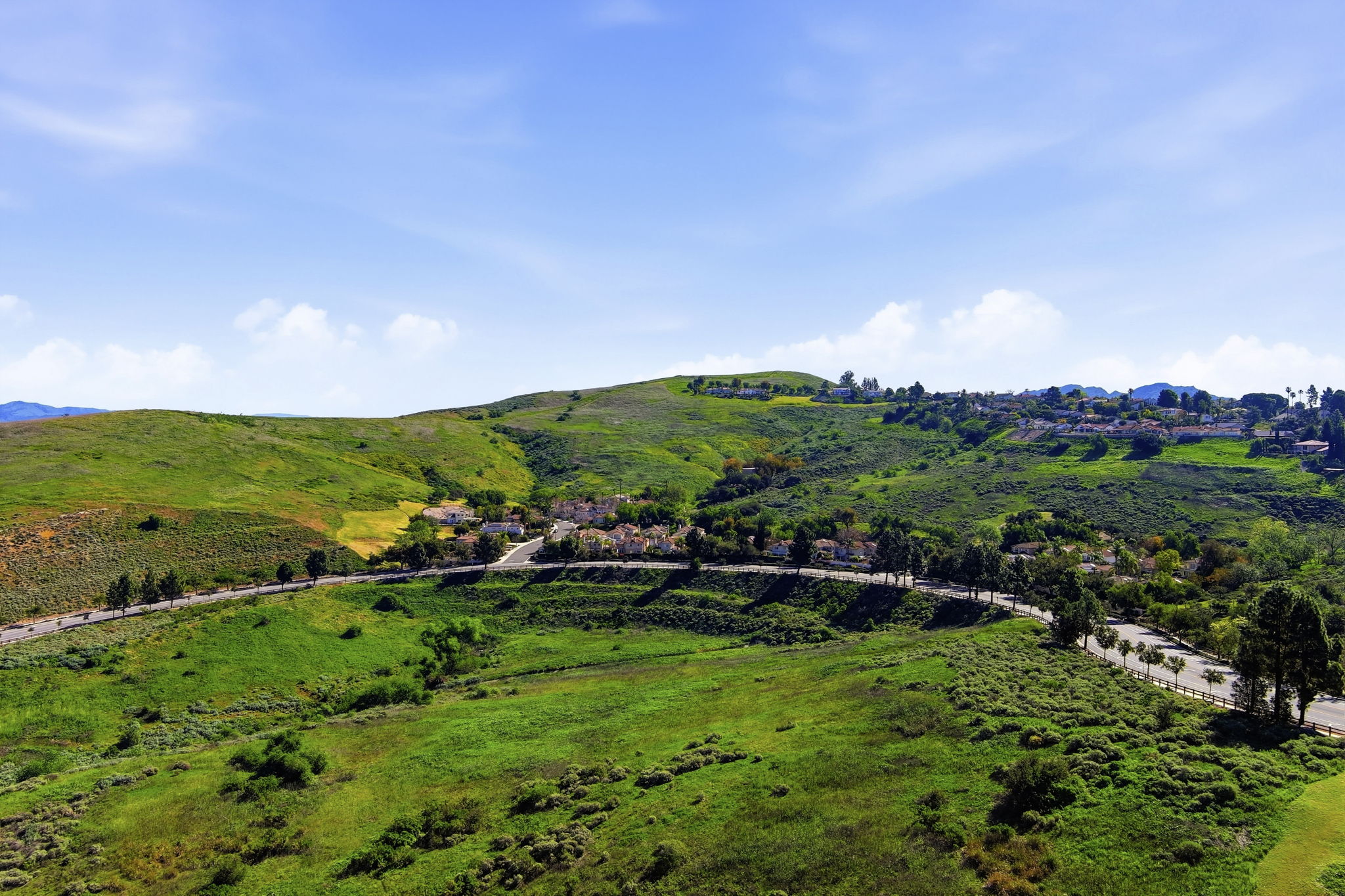 Aerial view of neighborhood