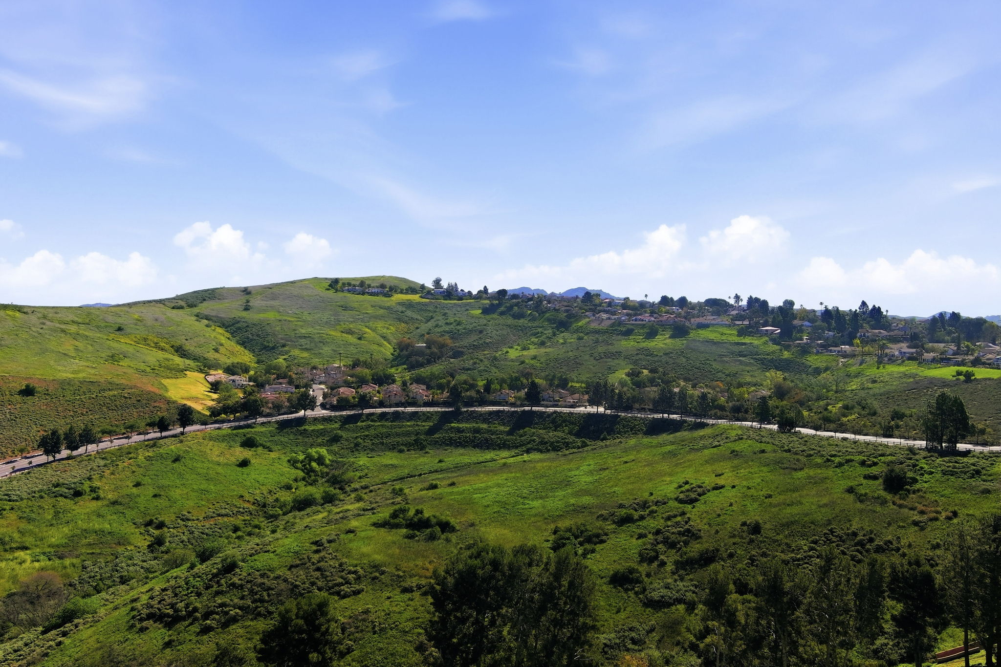 Aerial view of neighborhood