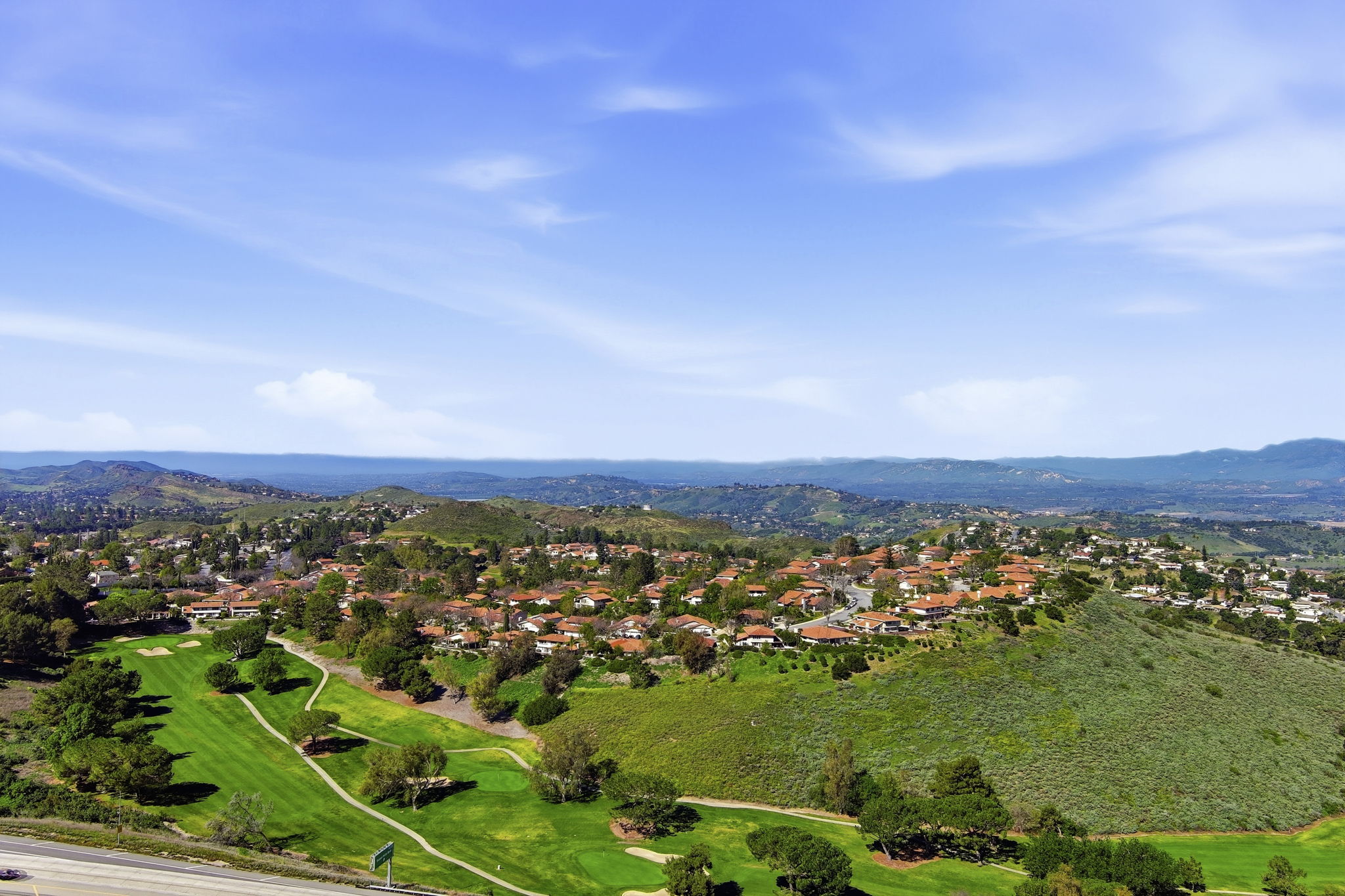 Aerial view of Sunset Hills County Club Golf Course