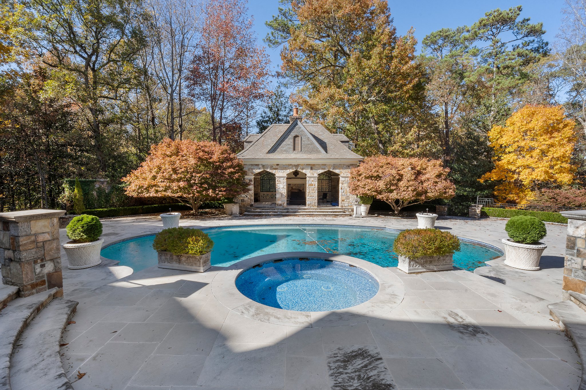 Pool and spa and summer pavillion