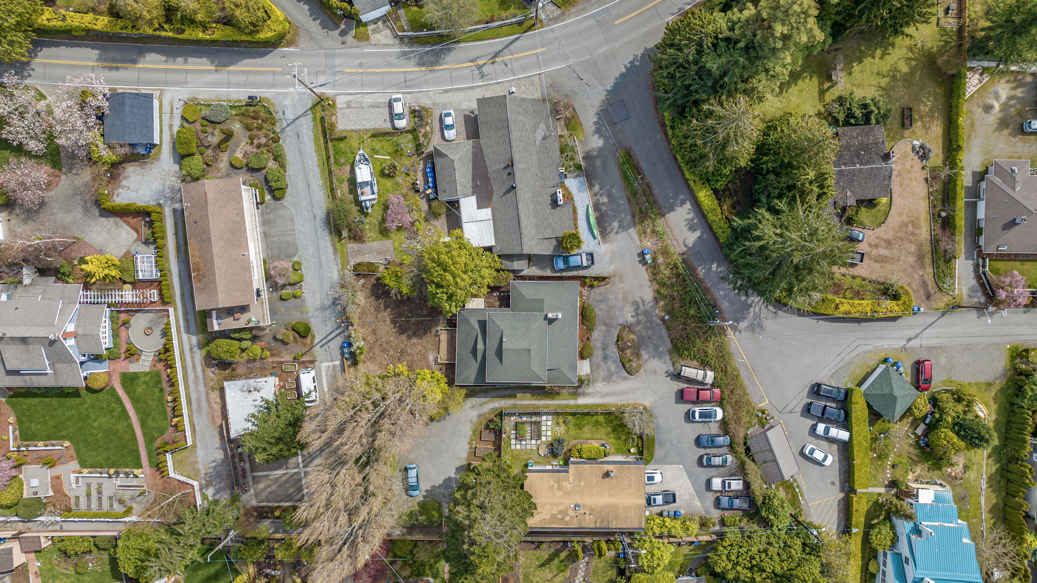 Ariel view of street & house