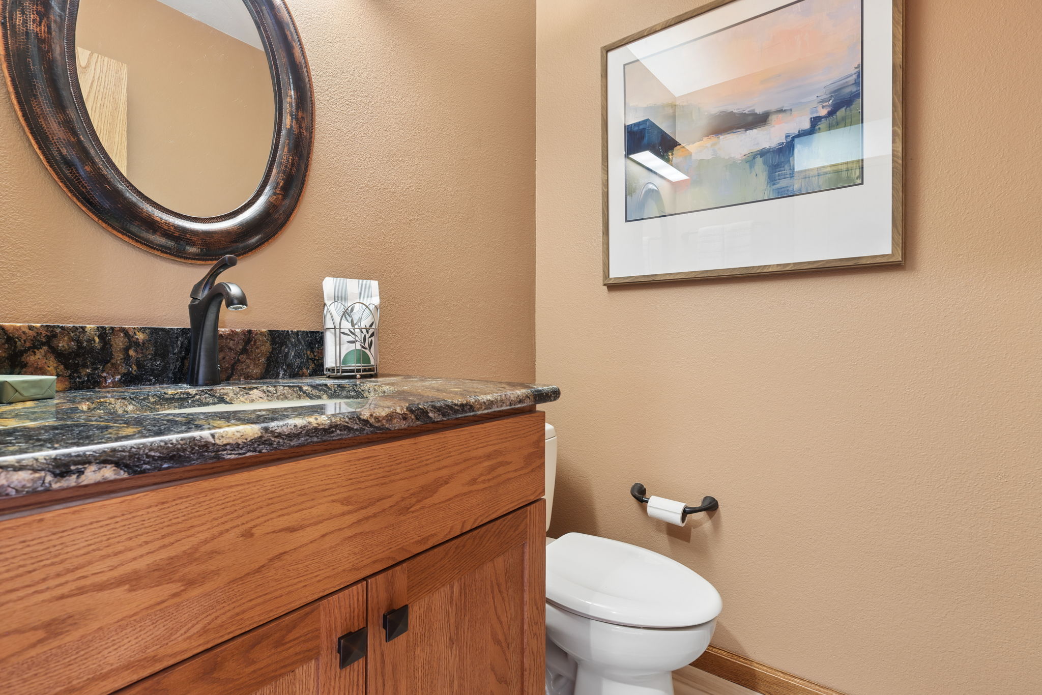 Bathroom off the kitchen