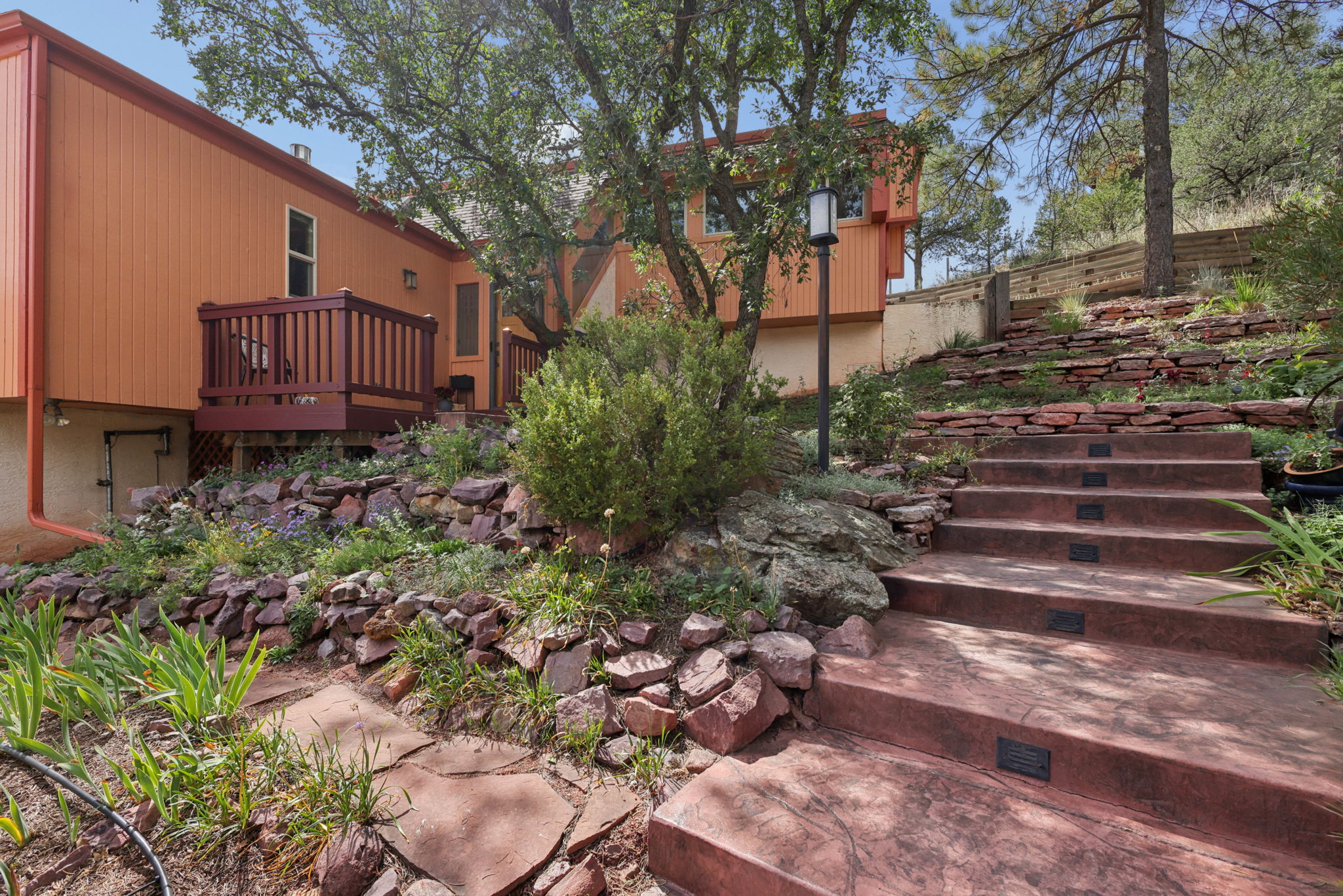 Front Entrance featuring stamped concrete stairs.
