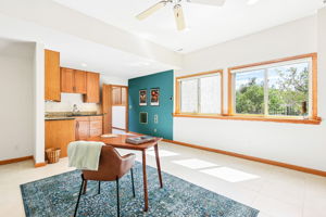 Large expansive office/studio with radiant heated flooring.