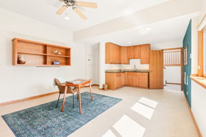 Office/studio features wet bar.