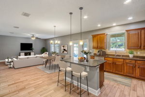 Virtually Staged Kitchen/Dining/Living