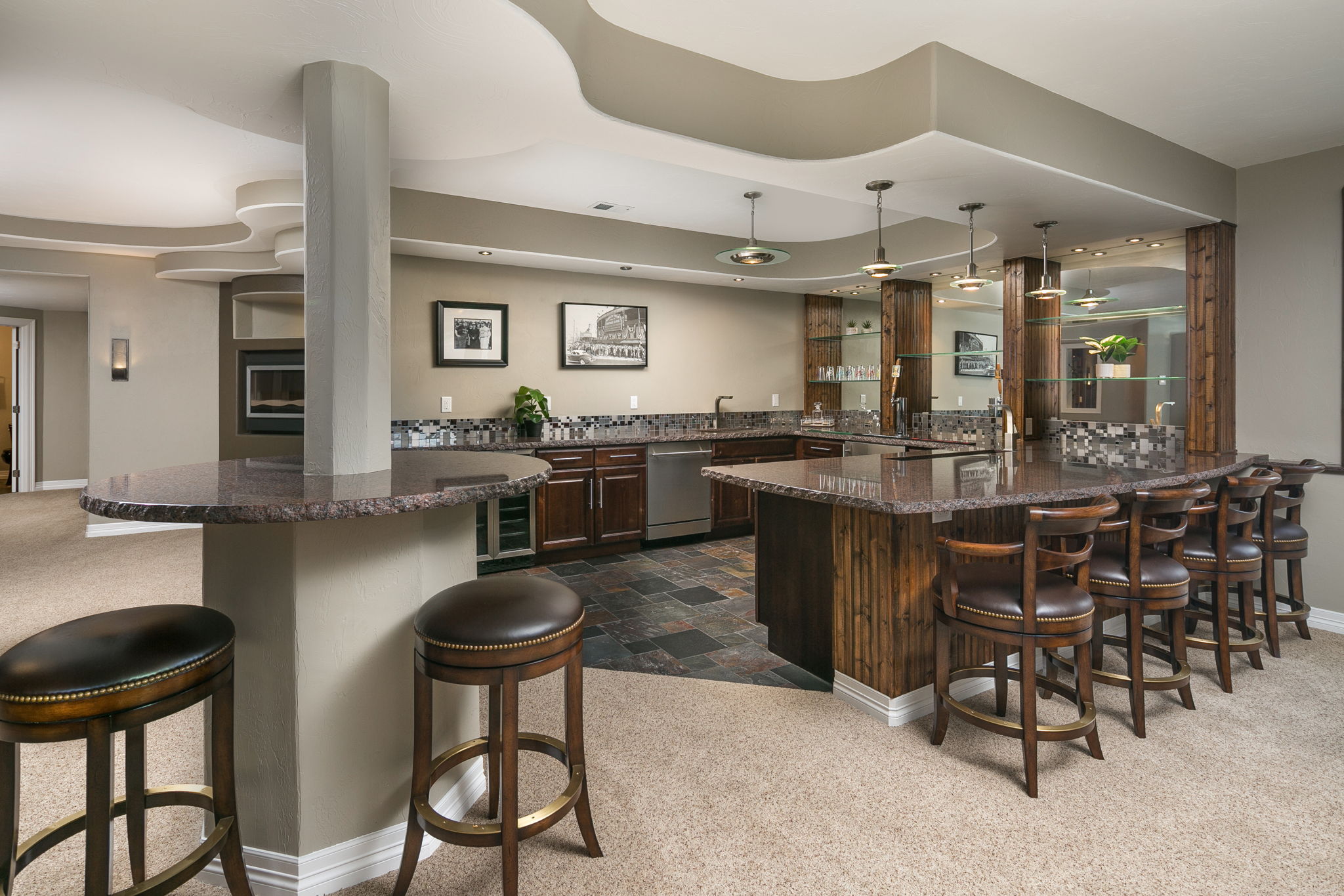 You Have to See This Basement Wet Bar to Believe It