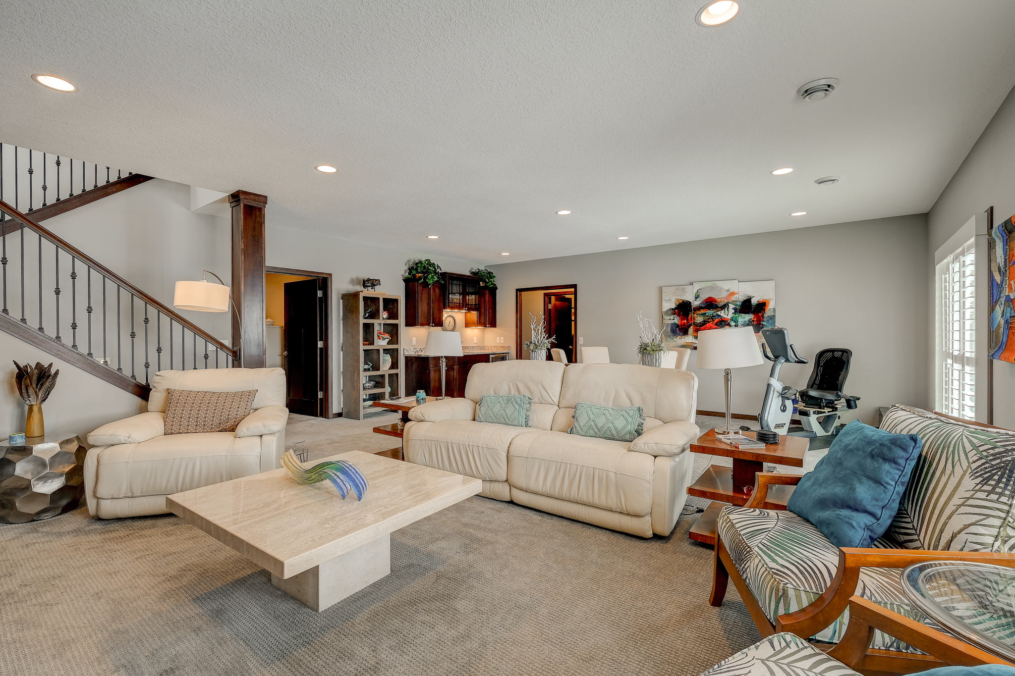 Lower Level Family Room With 9ft Ceilings