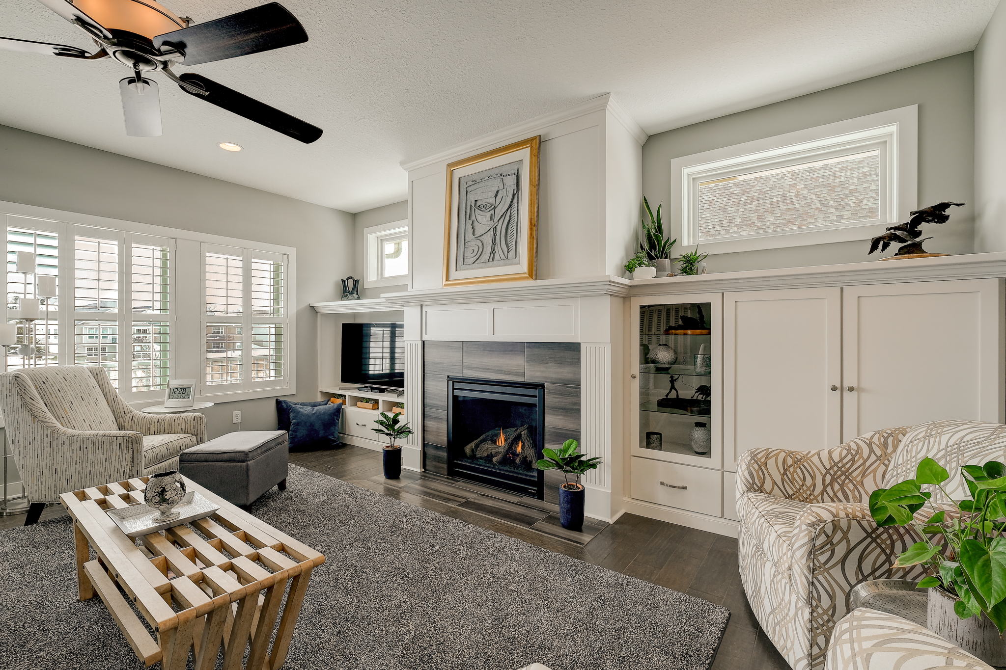 Gas Fireplace And Media Built-Ins