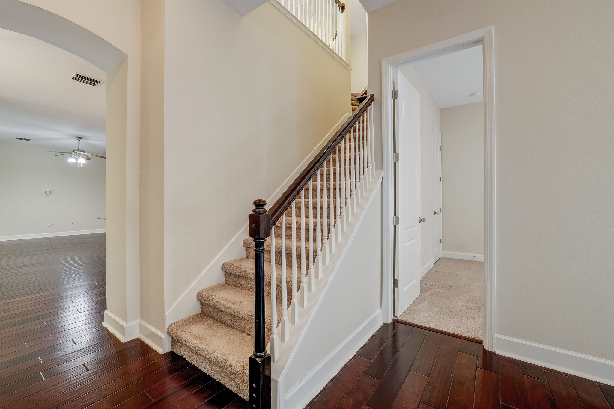 Staircase to Upstairs Bonus Room & 4th Bath