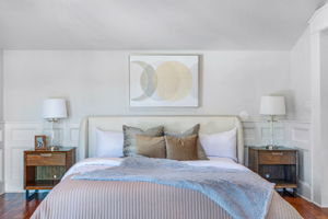 Primary suite w/view of backyard and private balcony