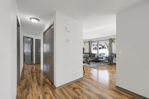 The gleaming LVT floors go throughout the home.