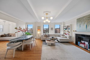 Living Room with Beamed Ceilings