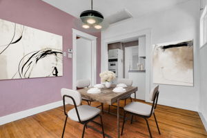 Casual dining room looking towards kitchen Virtual, Staging