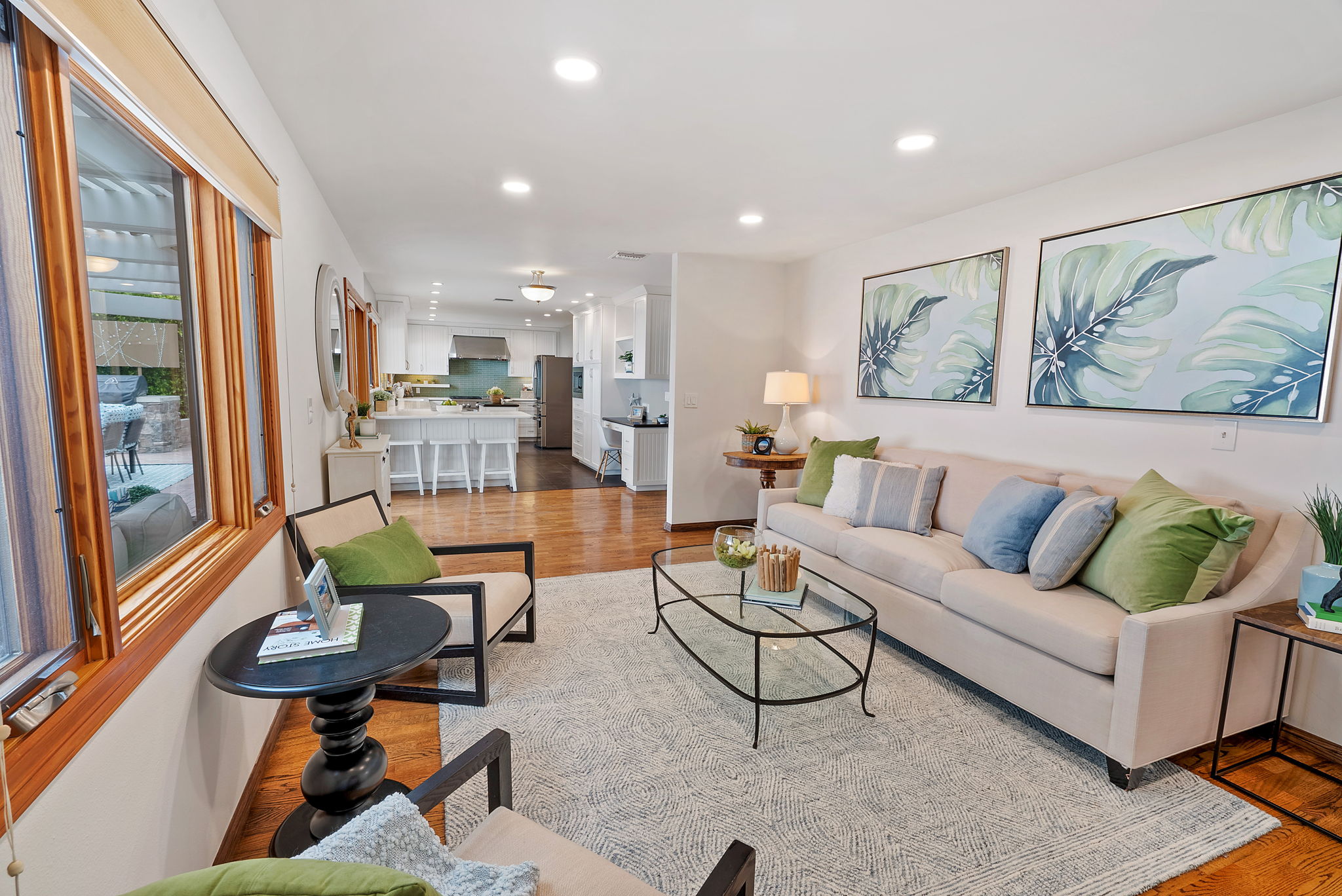 Living room facing kitchen