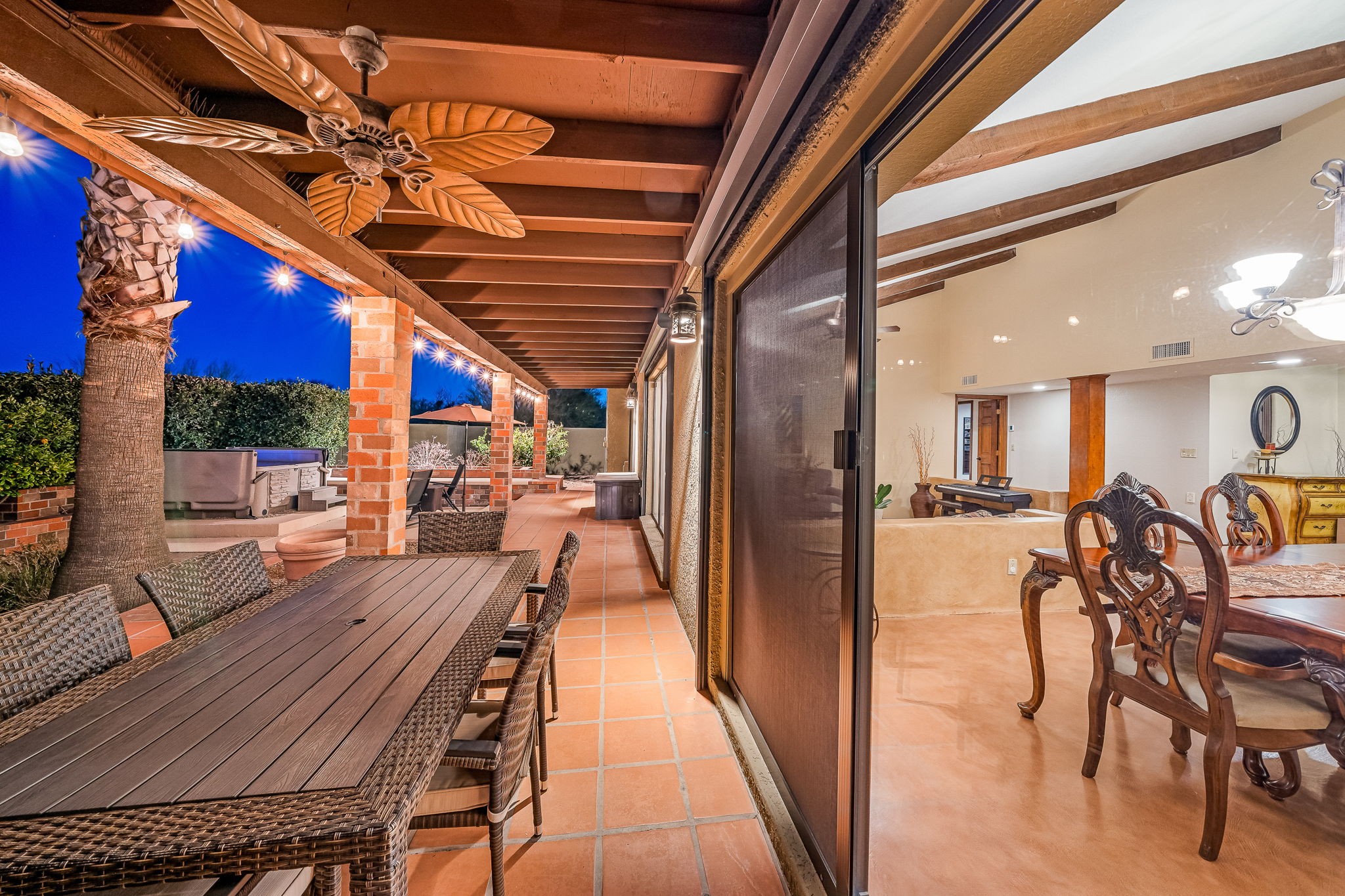 Covered patio off dining room