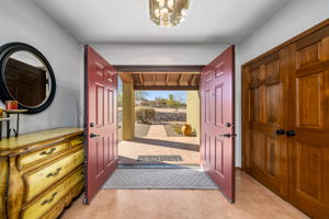 Foyer view out double door entry