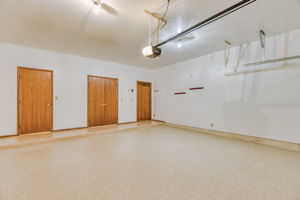 Two-car garage with epoxy flooring
