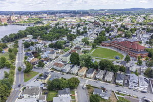 Wide Angle City Aerial View