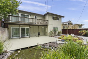 Rear yard, deck and balcony