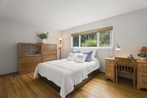 Bedroom with attic access