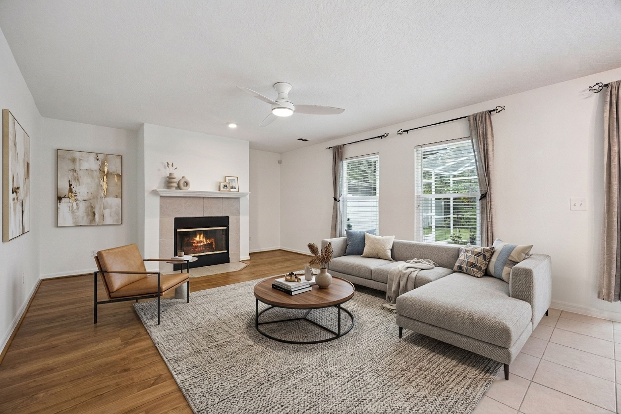 Family Room Virtually Staged