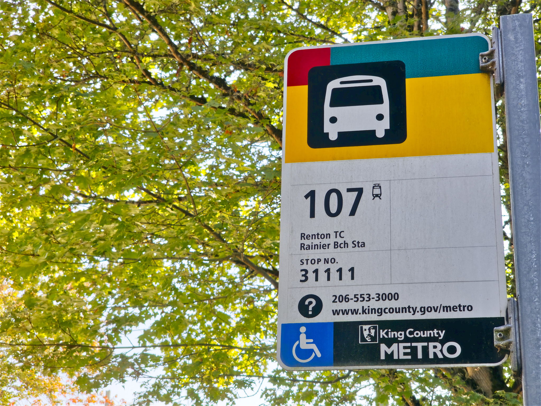Beacon Ave S runs along Benefit Playground, with Metro Route 107 service to Beacon Hill Station, Rainier Beach Station and Renton Transit Center.