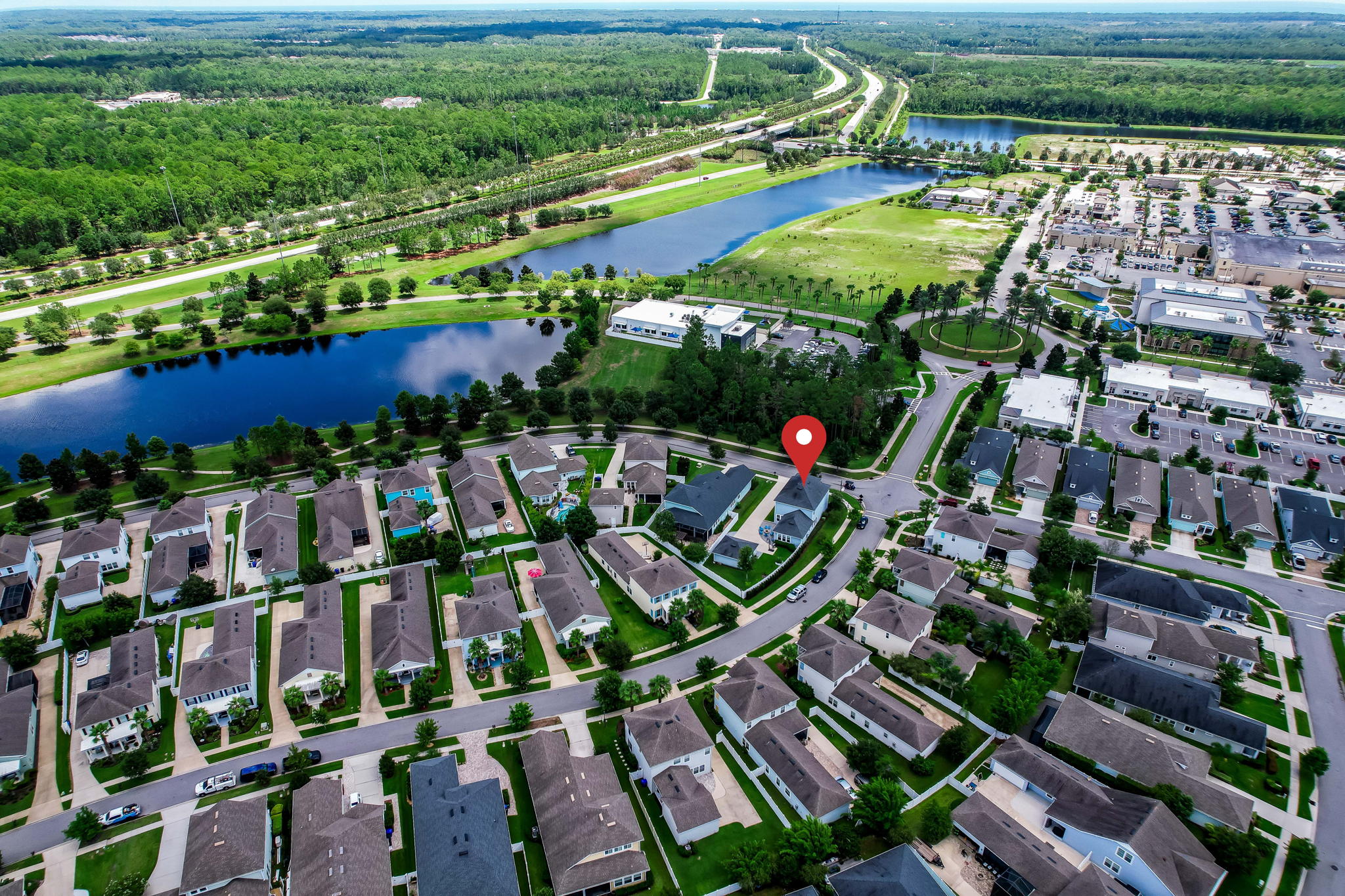 Aerial View With Pin
