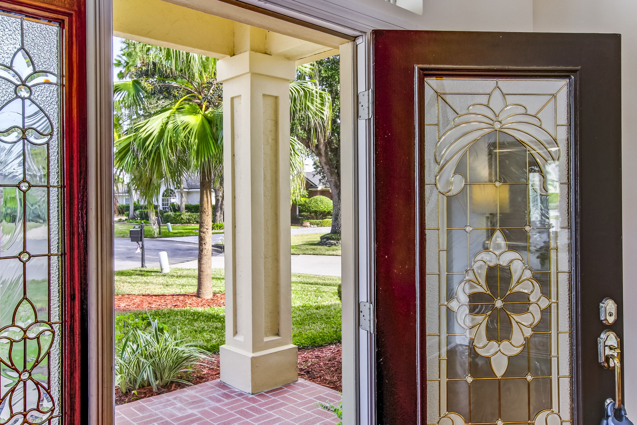 Leaded Glass Entry Doors & Side Lights