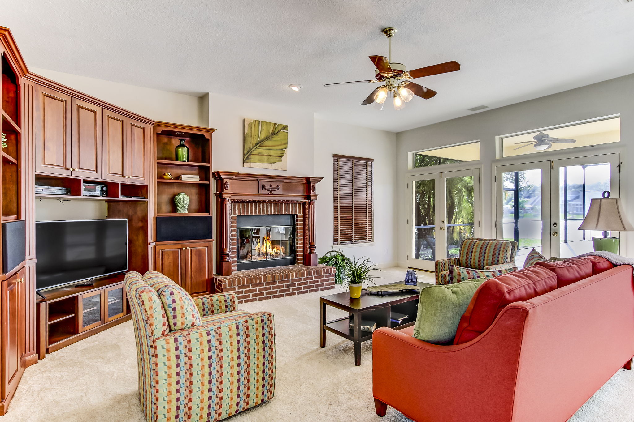 Family Room with Built ins