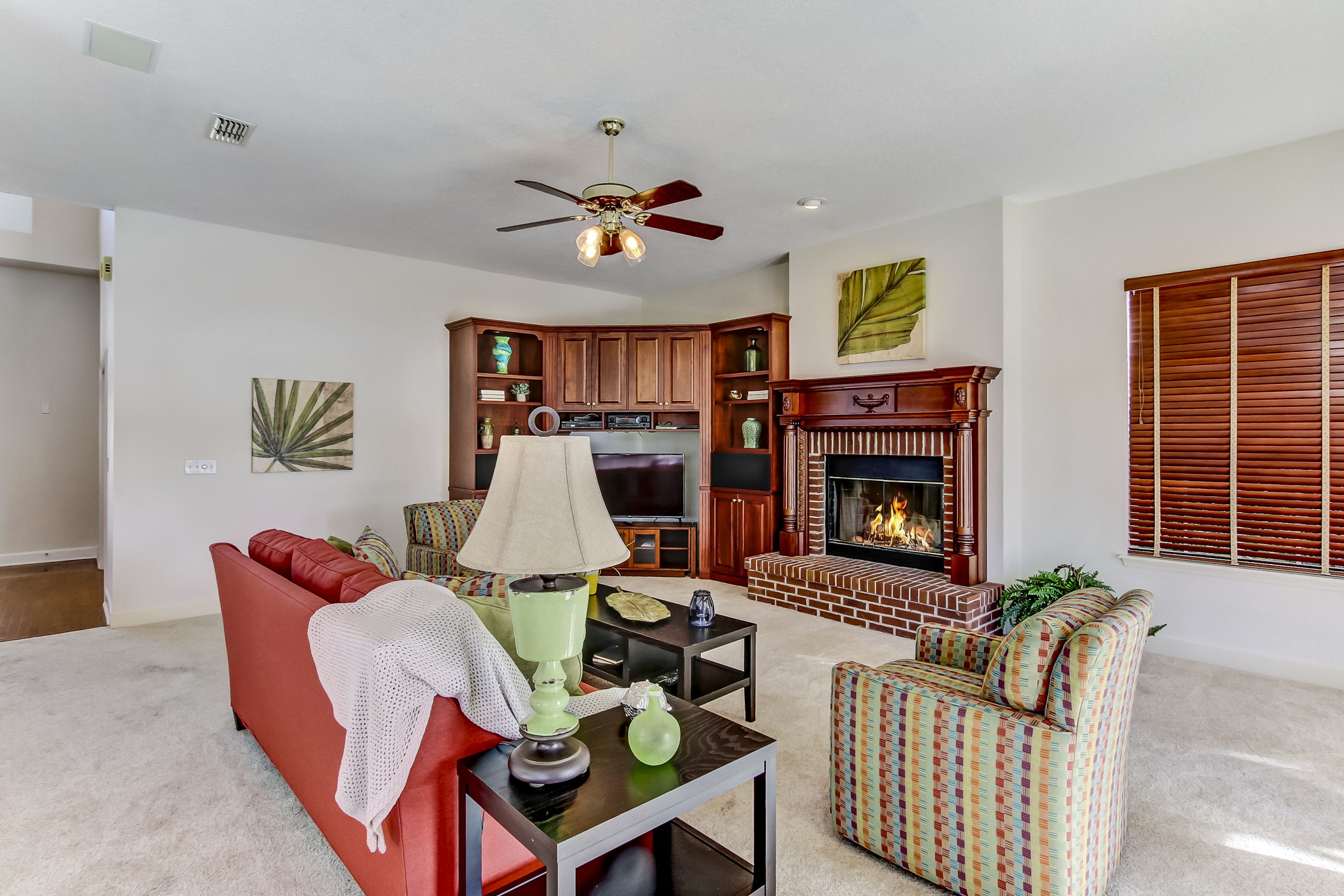 Brick Surround Fireplace