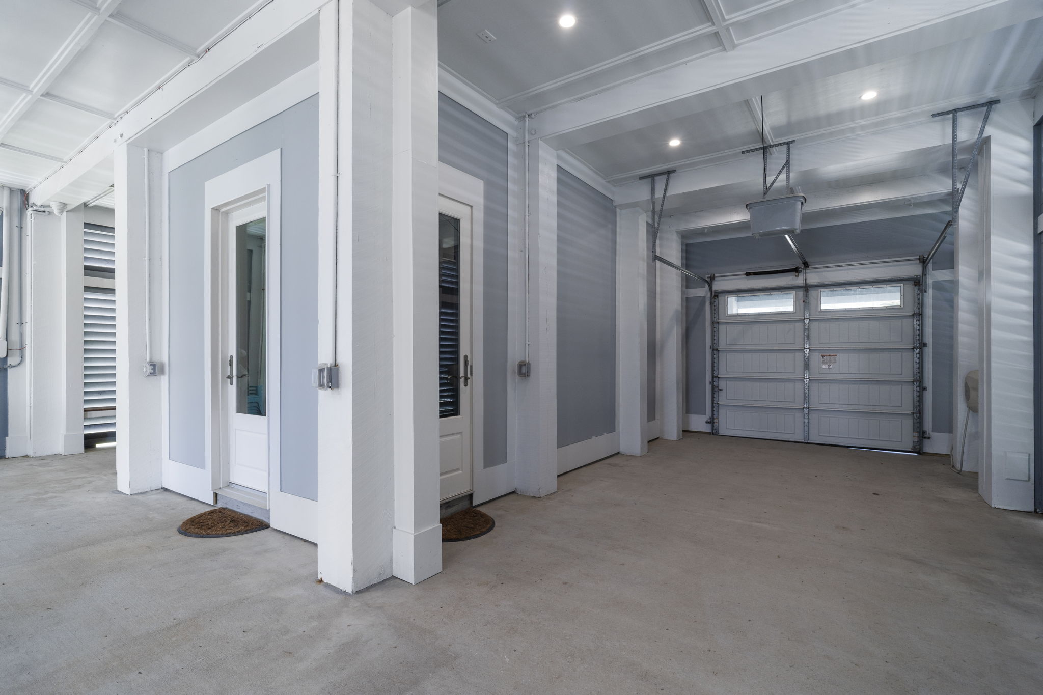 Two of Three ground floor entrance doors