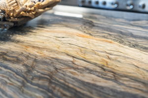 Beautiful Fusion quartzite countertop for the island.