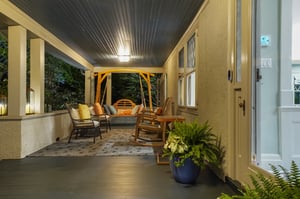 "Hello" and "Thank you" built-in exhale zone! Morning light, soft breezes, the hush of dusk—porches were made for all of that.