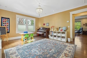 Playroom also next to the kitchen - the main level layout is wonderfully flexible. See floor plans.