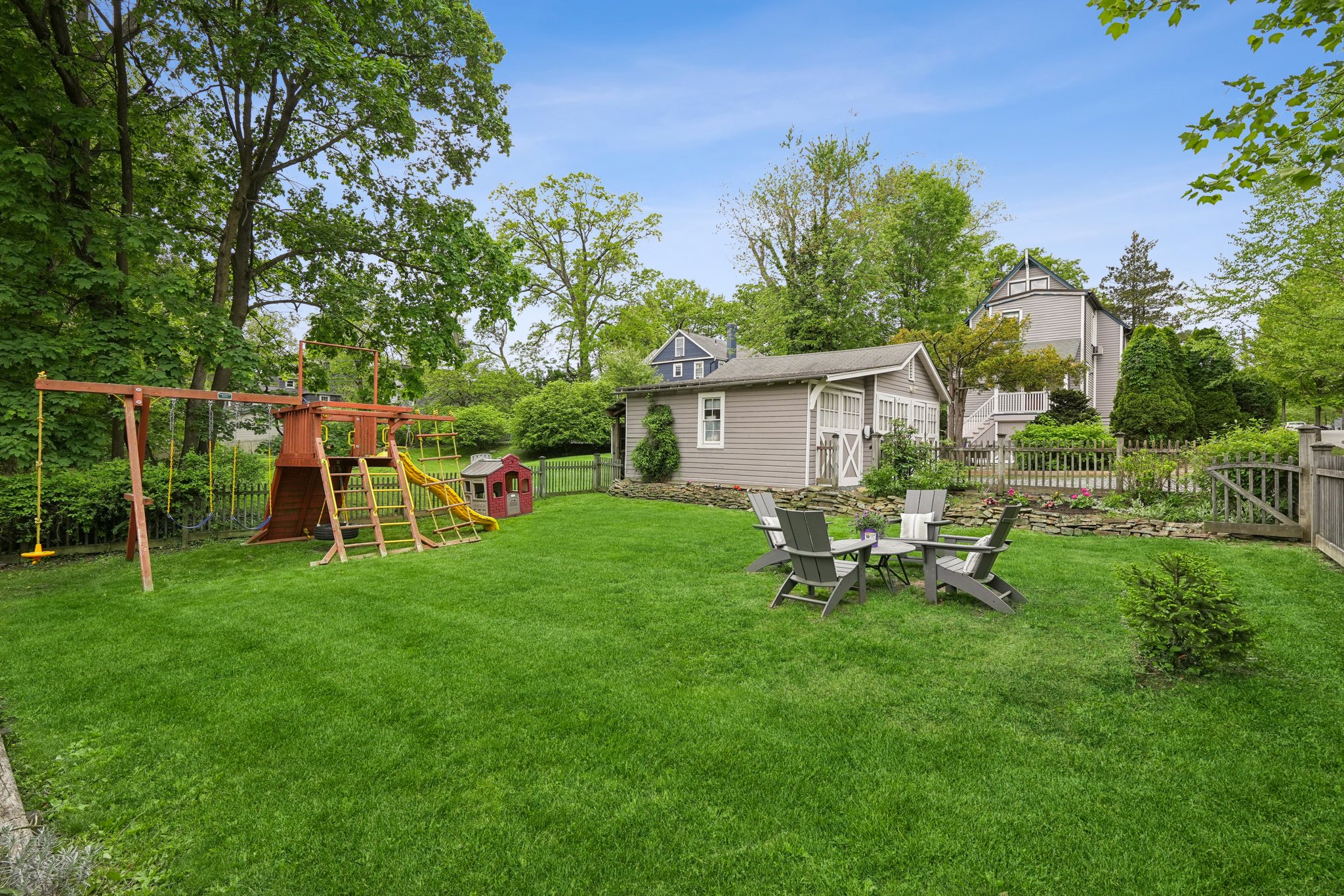 Fenced in backyard