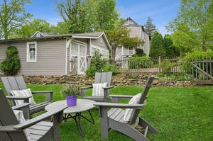 Fenced in backyard
