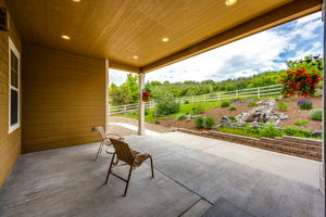 Spacious Covered Patio w Waterfall & Pro-Landscaping