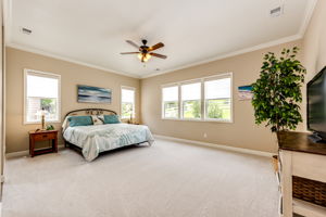Spacious Primary Bedroom w Open Space Views