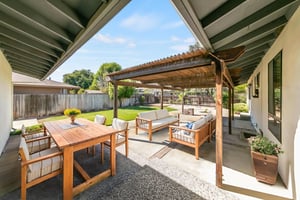 Back yard virtually staged