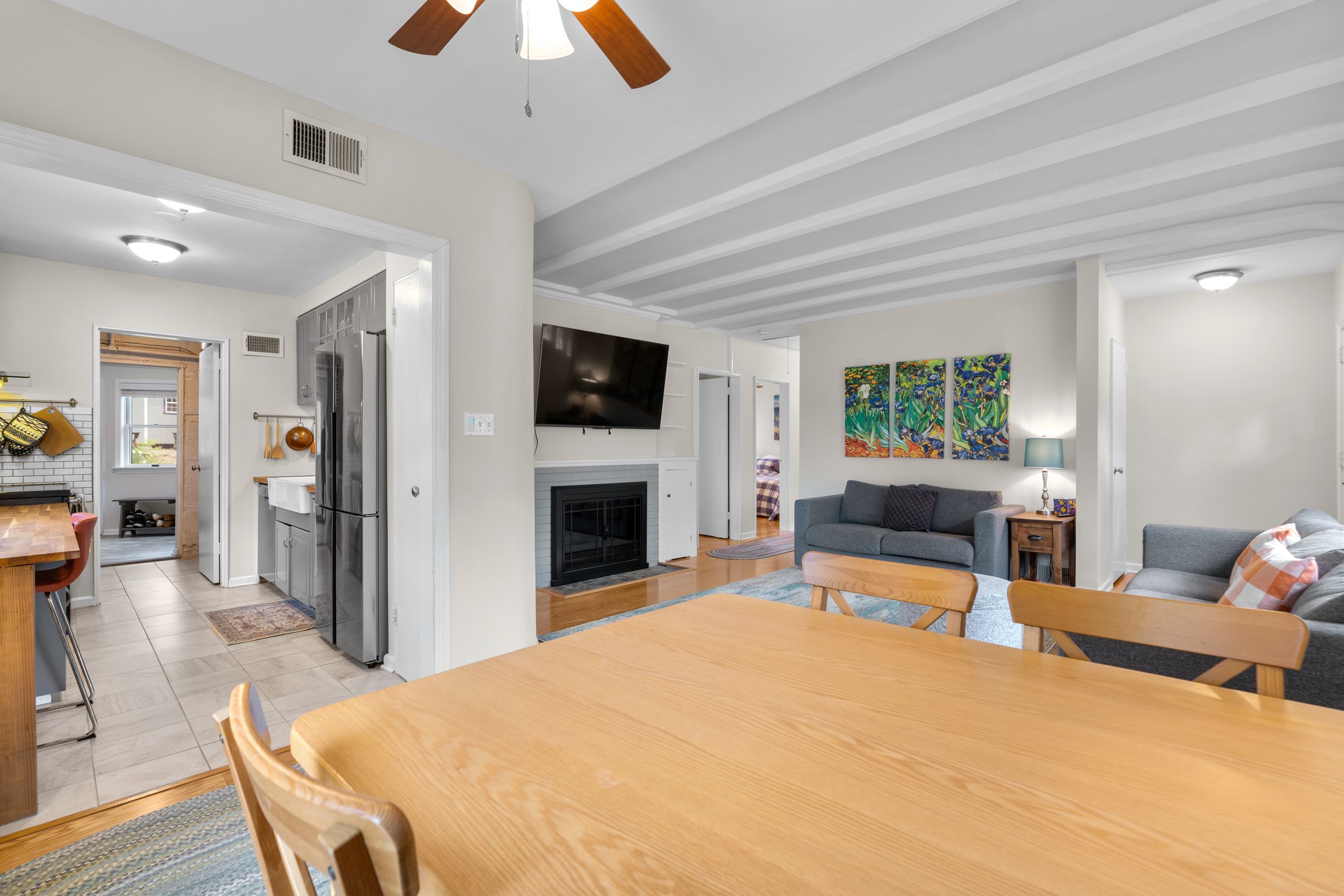 View of Kitchen and Living Room