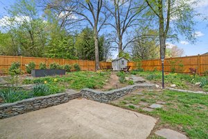 Rear Patio with Stone Capped Wall
