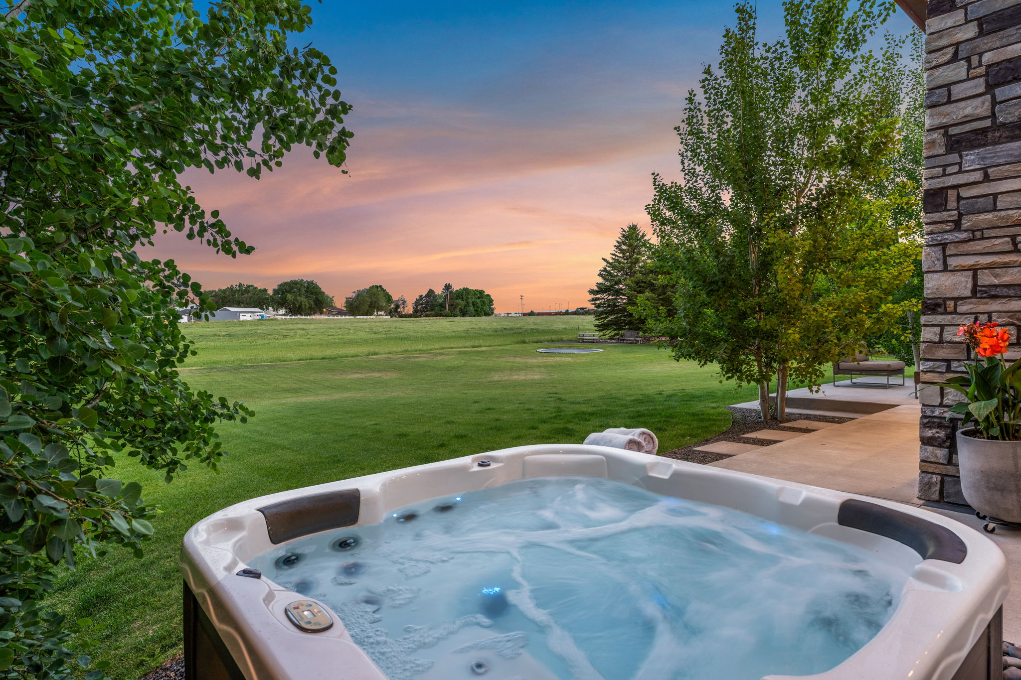 Relax in the hot tub.