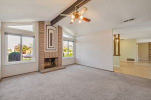 Liv. rm, front windows, entry area