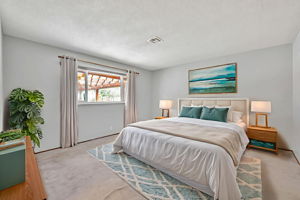 Primary Bedroom staged