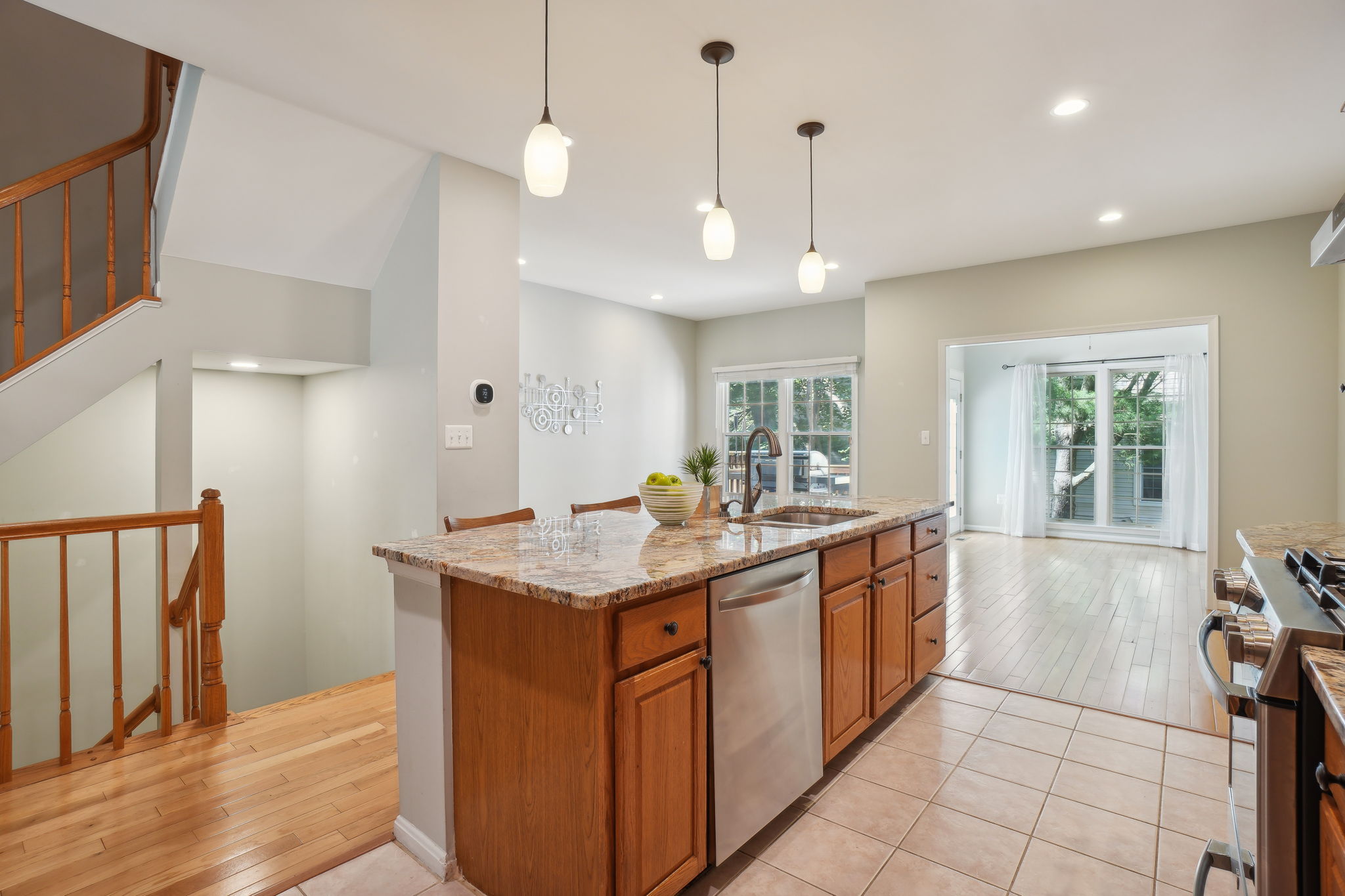 Kitchen into Living and Morning Room