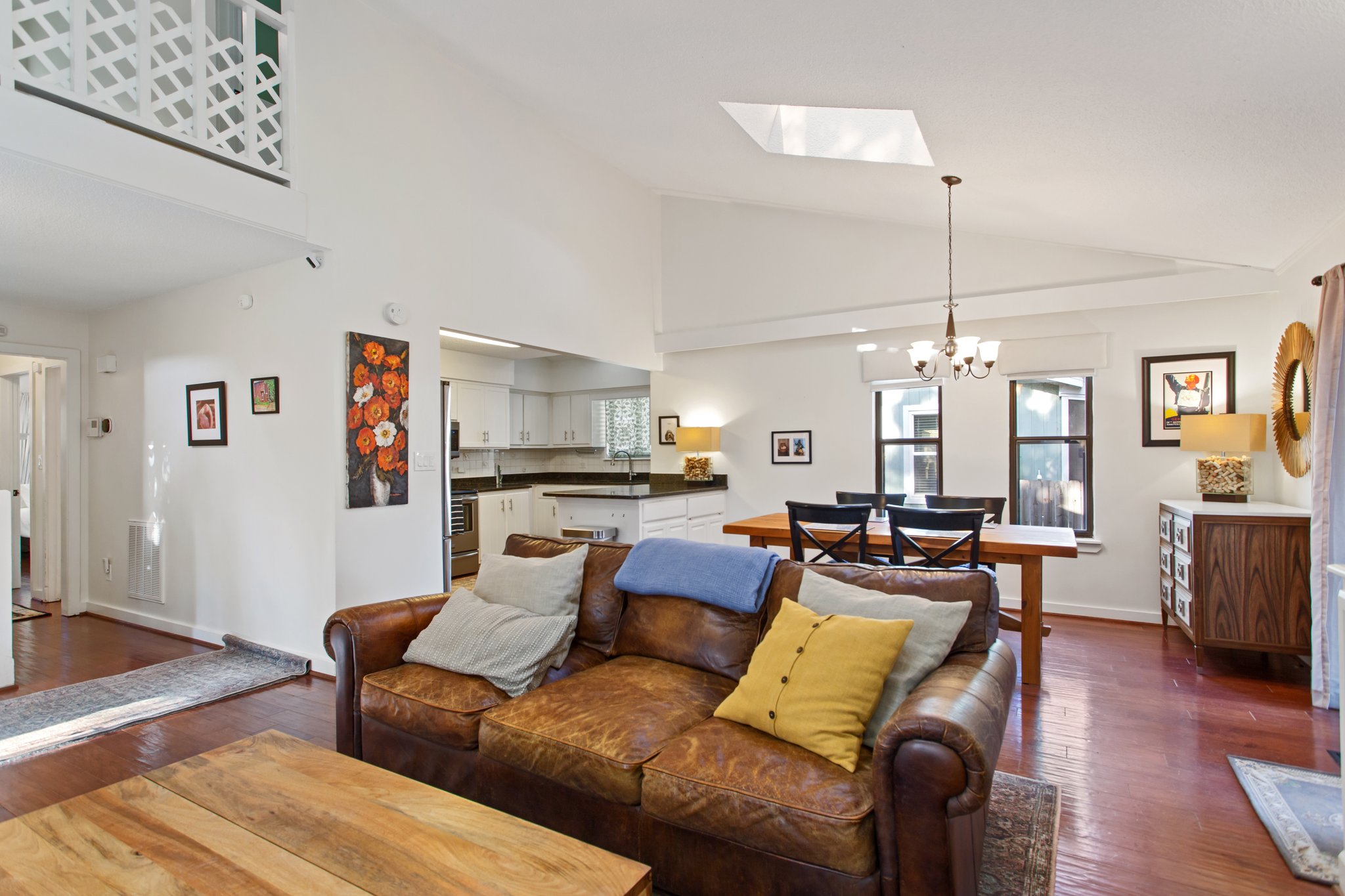 Clear view of the beautiful, open kitchen and dining area