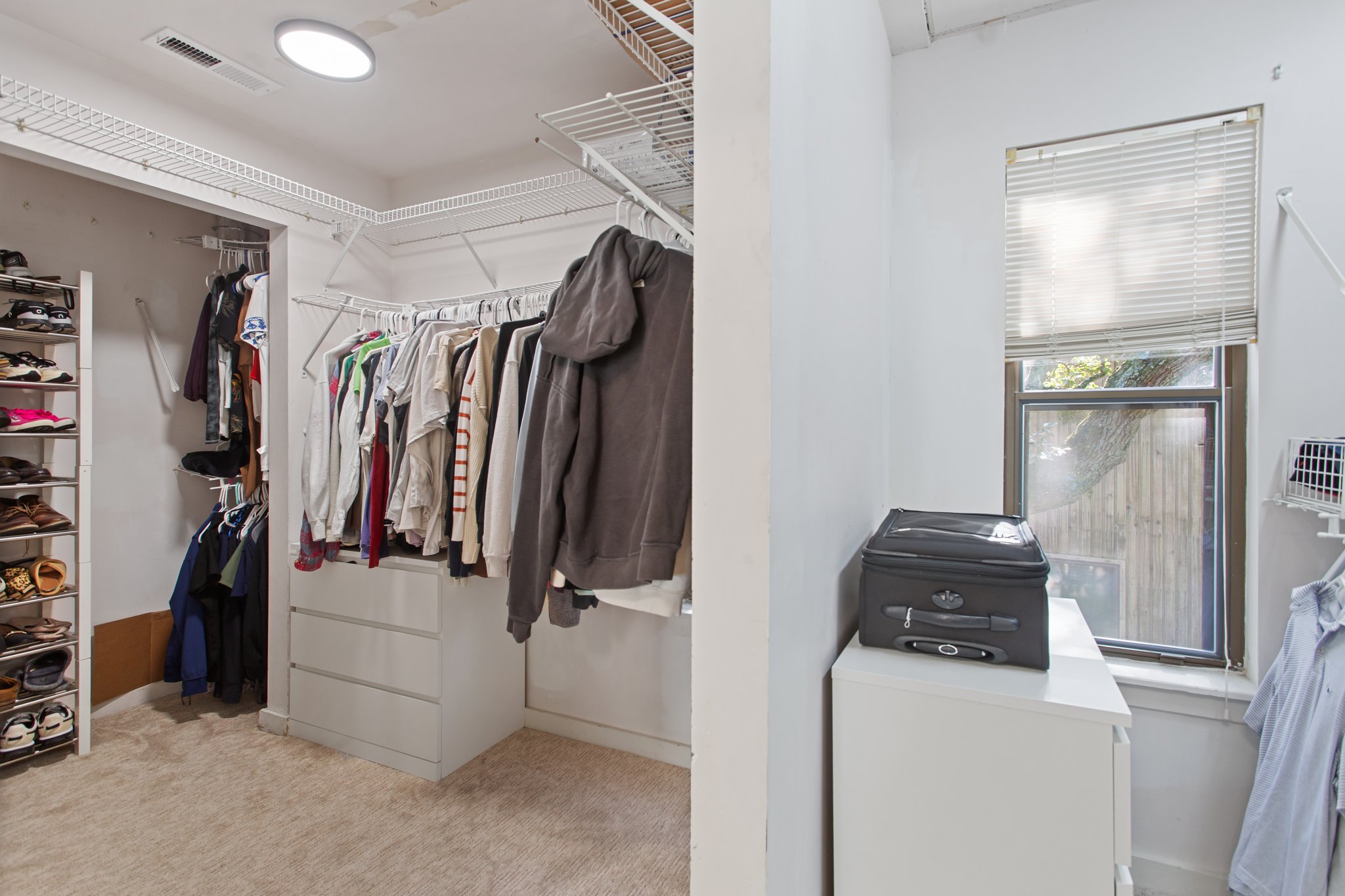 Roomy closet offering ample space for organization